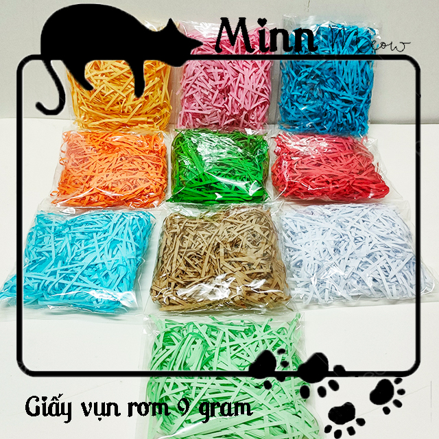 [9 Gram] Giấy vụn giấy rơm trang trí lót hộp quà hoặc túi giấy - giảm sốc món quà - Minn Meow