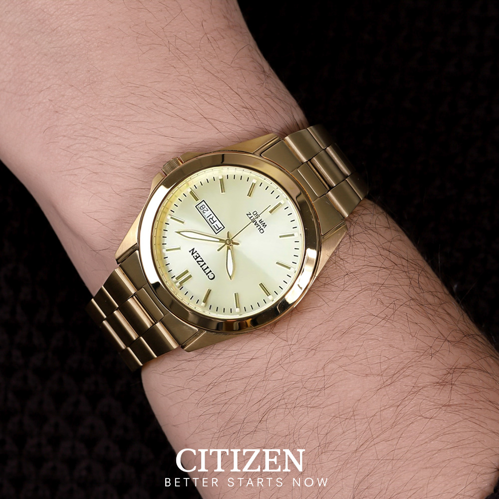 Đồng Hồ Nam Citizen Dây Thép Không Gỉ BF0583-59P - Mặt Vàng (39.4mm)