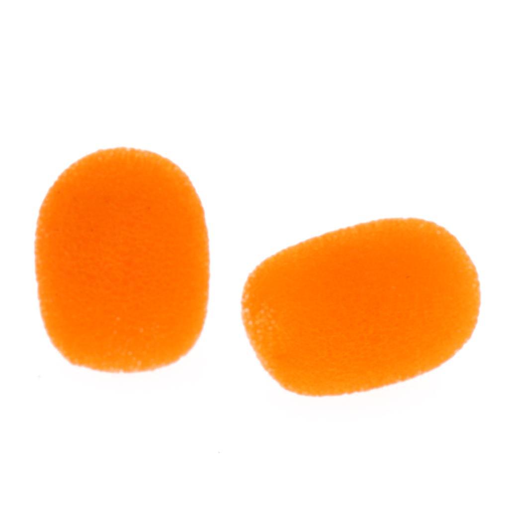 2-6pack 10 Pieces Microphone Windshield Foam Sponge Cover for Microphone Orange