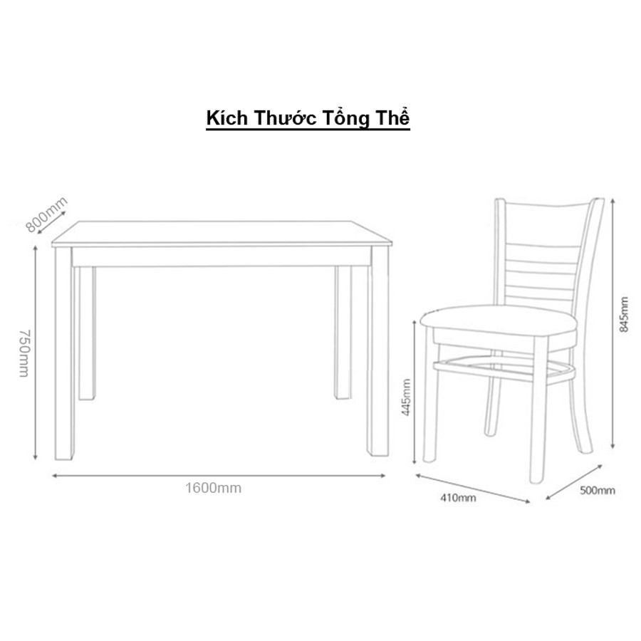 Bộ Bàn ăn 6 ghế phong cách Hàn Quốc - Perfect B105