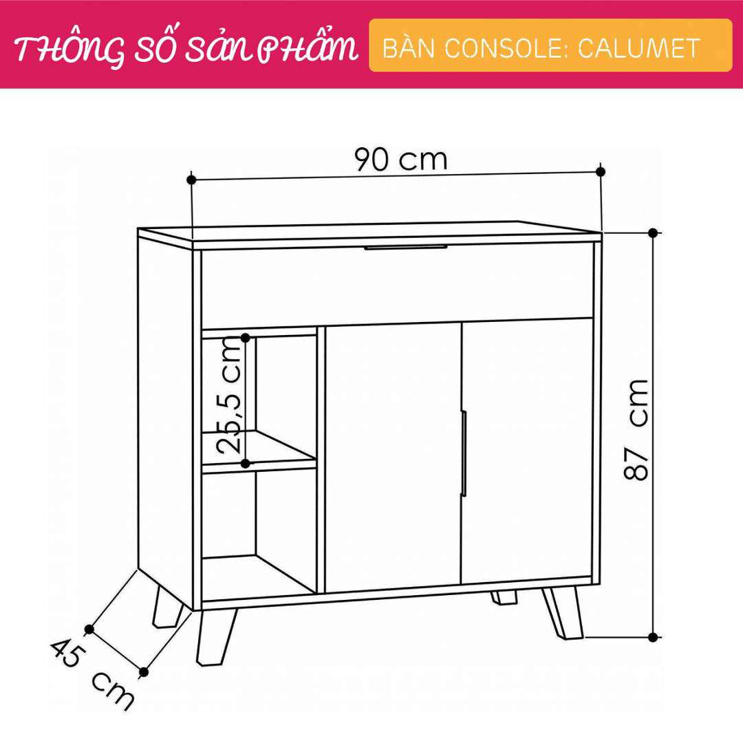 Bàn sảnh ra vào gỗ hiện đại SMLIFE Calumet