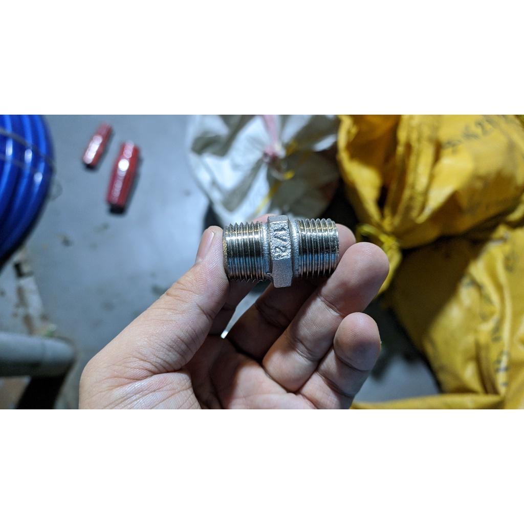 Kép inox ren ngoài túi 100 cái kép đúc Đài Loan, nối inox ren ngoài đúc sần đẹp túi 100 cái