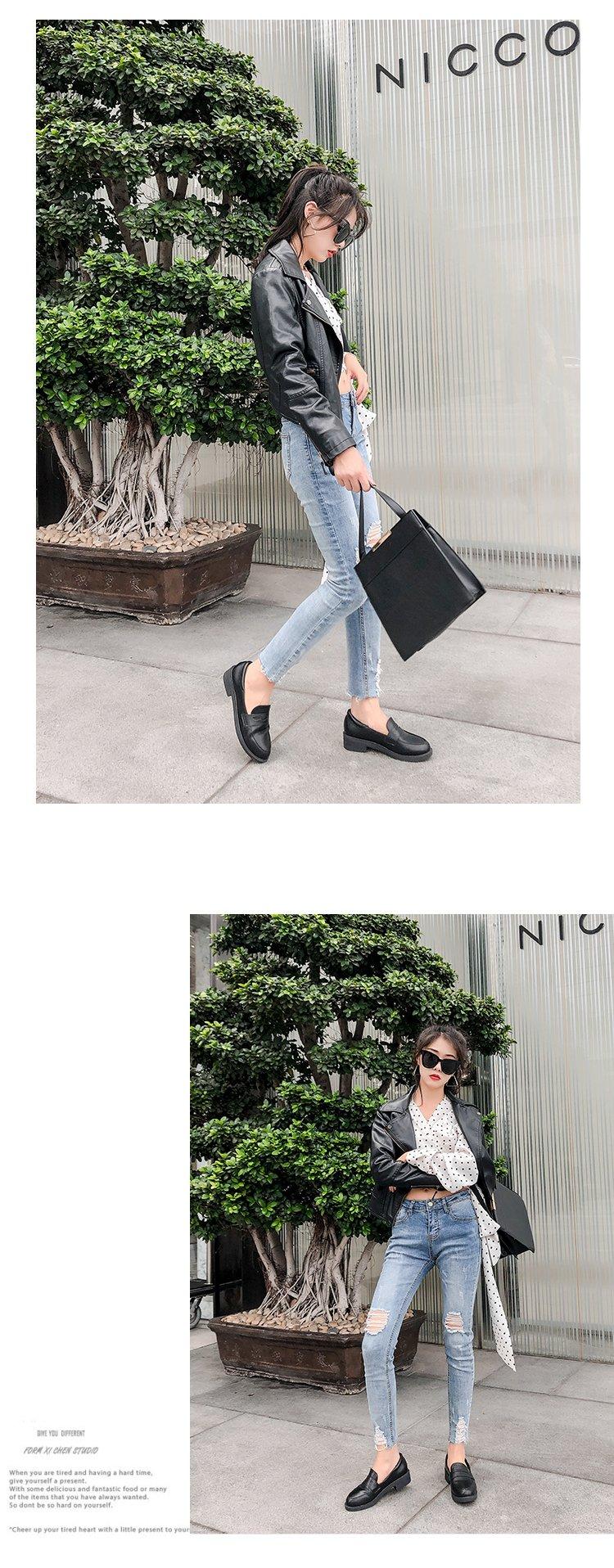 Giày Lười Màu Trơn Phong Cách Hàn Quốc Cho Nữ