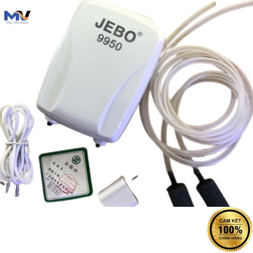 Máy sủi oxy tích điện Jebo 9950 2 vòi mini siêu êm