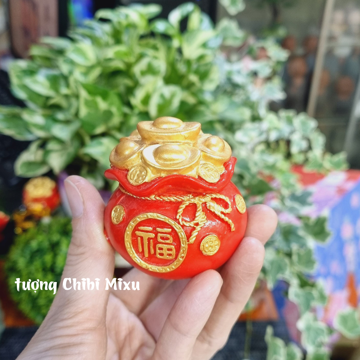 Túi vàng màu đỏ chữ PHÚC 5.7cm