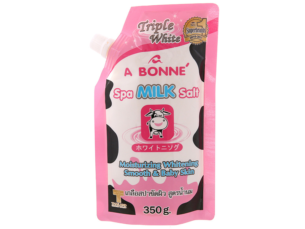 Muối Tắm Sữa Bò ABONNE Triple White Spa Milk Giúp Giảm Mụn Lưng 350g