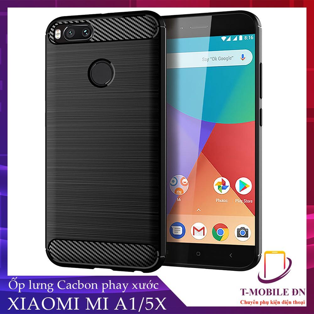 Ốp lưng cho Xiaomi Mi A1 5X dẻo Cacbon phay xước chống sốc chống vân tay
