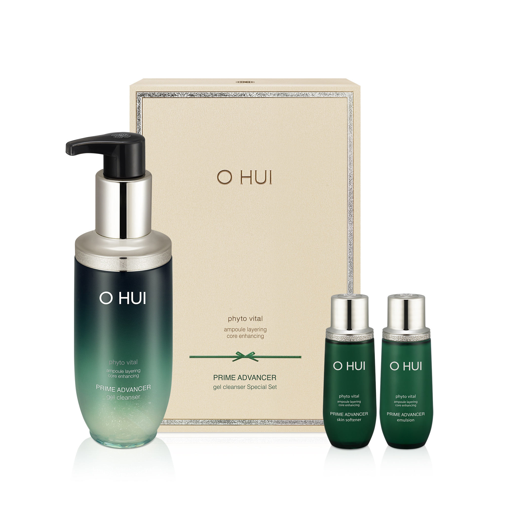 SET SỮA RỬA MẶT DẠNG GEL OHUI PRIME ADVANCER GEL CLEANSING FOAM.