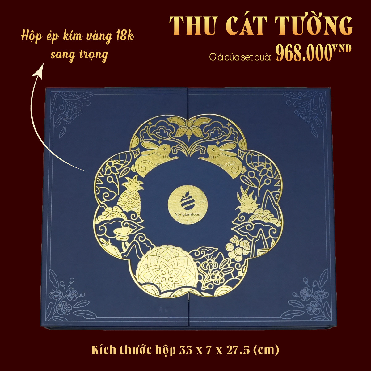 Set bánh trung thu ăn kiêng, ít ngọt Thu Cát Tường Nonglamfood | Quà tặng healthy ý nghĩa cho người thân, đối tác
