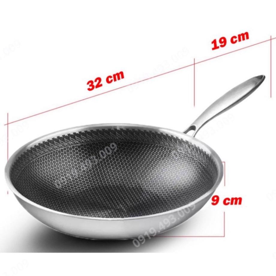 Chảo Chống Dính Vân Tổ Ong thời thượng - Lòng Sâu - dùng được cho tất cả các loại bếp