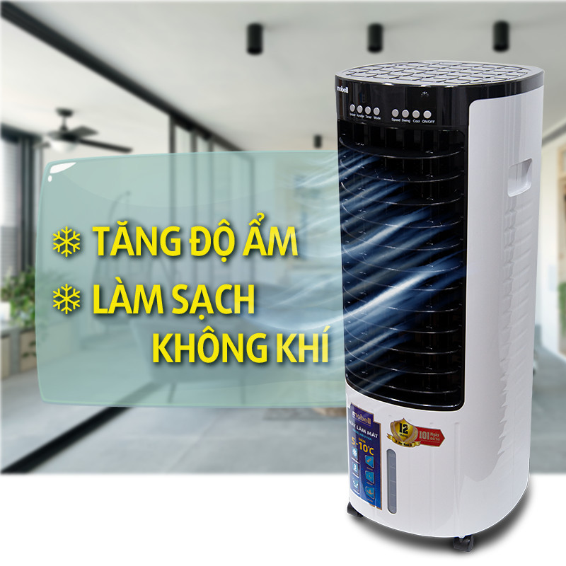 Quạt Điều Hòa Không Khí, Máy Làm Mát Mobell 3116A Với 3 Cấp Gió, Công Suất 130W, Dung Tích 12L Có Remote, Tiết Kiệm Điện Giúp Làm Sạch Không Khí - Hàng Chính Hãng