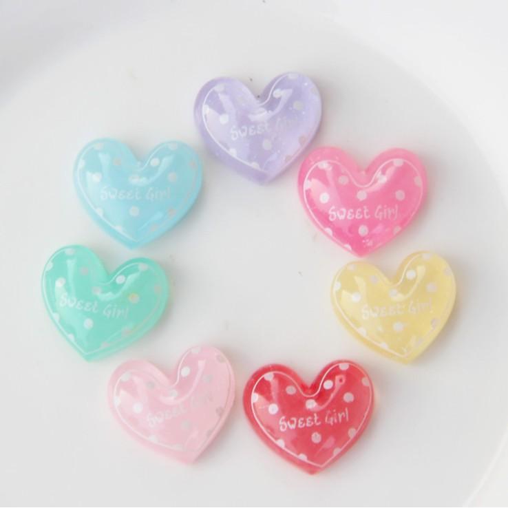 *HN* Charm trái tim trong suốt cho các bạn làm Epoxy, Jibbitz, vỏ ốp điện thoại, slime, DIY