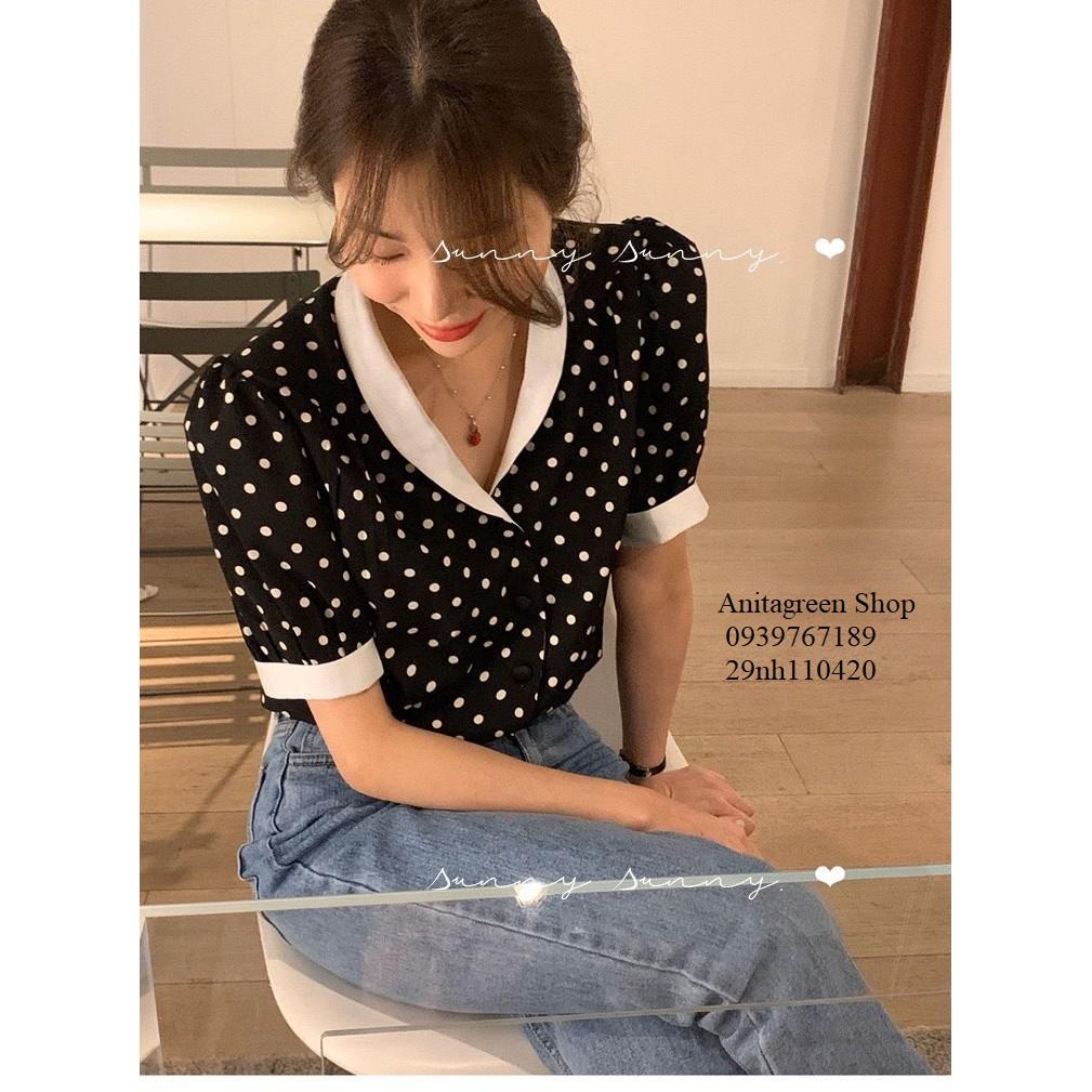 Nh110420-ÁO KIỂU NỮ CHẤM BI THANH LỊCH s-6xl