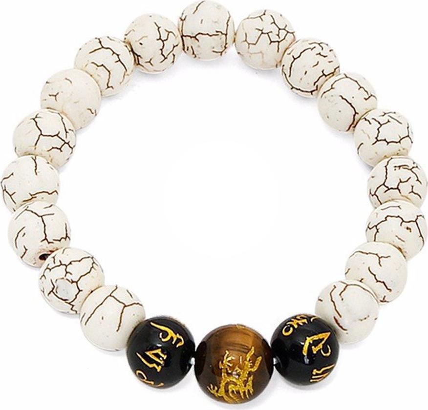 Vòng Tay Đá Turquoise Trắng Opal Trạm Rồng Tự Nhiên 10MM