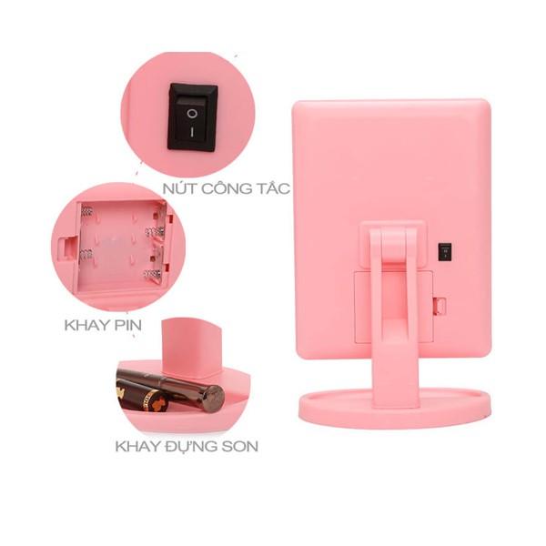 Gương trang điểm để bàn có đèn led HÌNH VUÔNG
