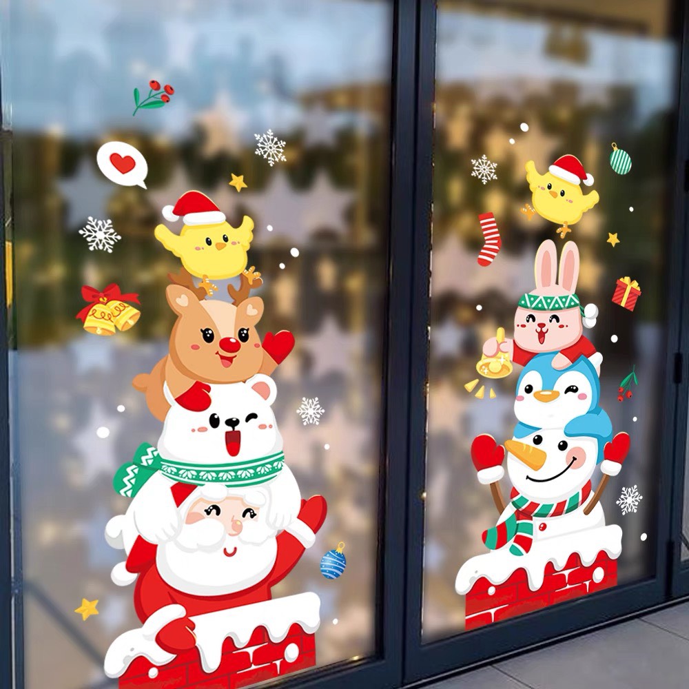 Decal Dán Kính Trang Trí Noel Hít Tĩnh Điện ( ko cần keo ) AMJ953AB