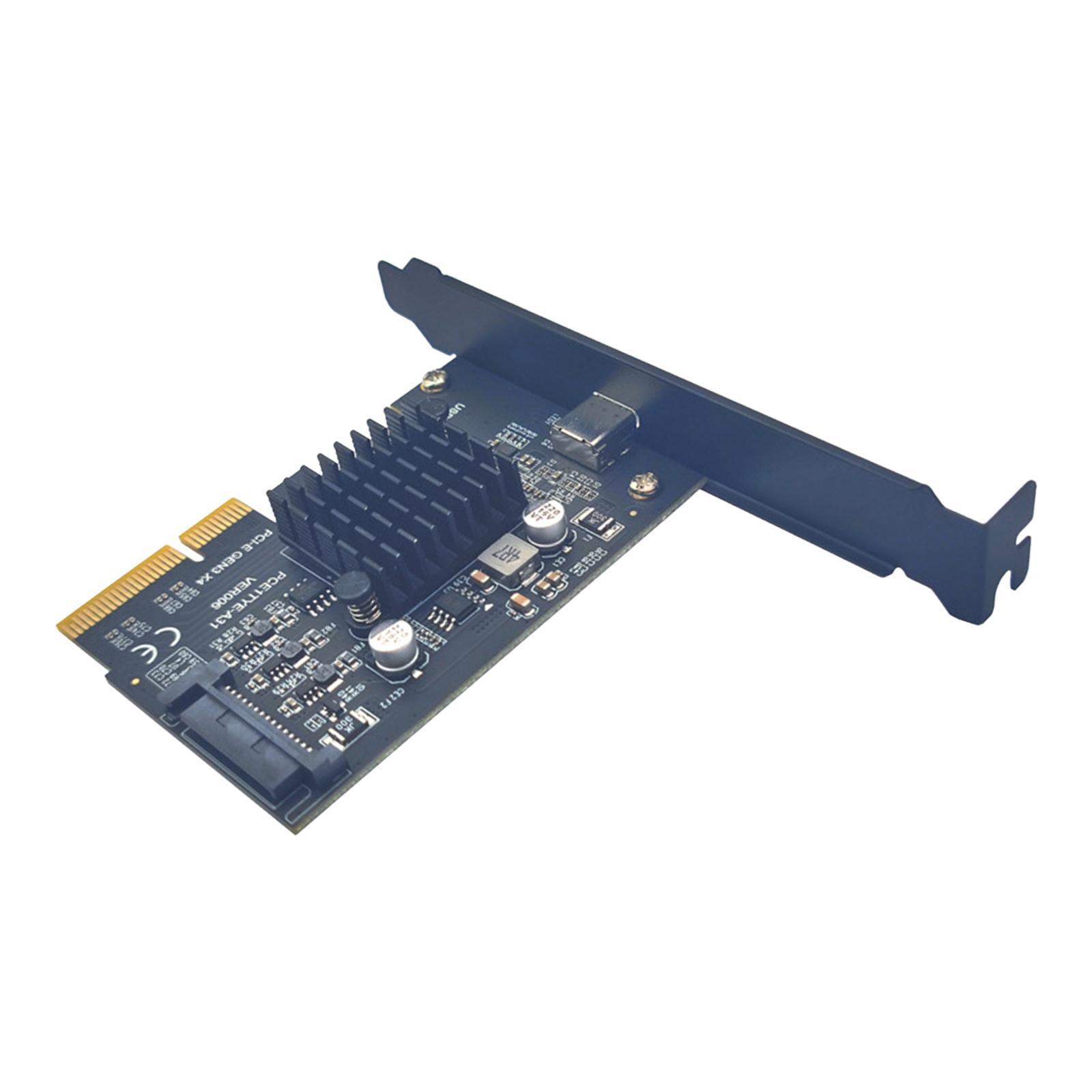 Pci-e 4x to USB3.2 Front Type C Expansion 3.0 Adapter for Desktop Motherboard Durable Replacement