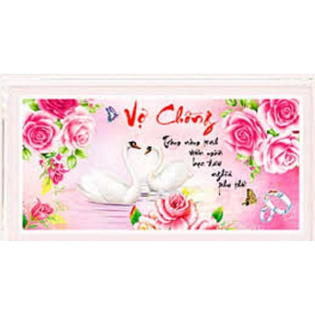 Tranh thêu chữ thập Vợ chồng - LV3111