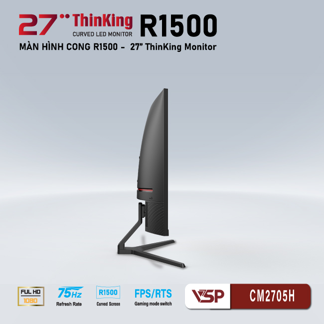 Màn hình VSP CM2705H Gaming cong 27inch - Hàng chính hãng TECH VISION phân phối