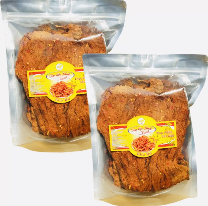 1KG - COMBO 2 BỊCH THỊT BÒ KHÔ LOẠI GIÒN CAY VỪA TÂN LỘC PHÁT