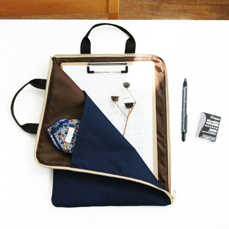 Túi Vải Đựng Tài Liệu Khổ A4 Có Quai Xách Khóa (Tím Than)