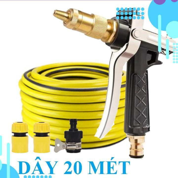 Bộ dây vòi xịt ️bơm nước phun sương️ , tăng áp 3 lần, loại 20m 206236 đầu đồng, cút, nối đen