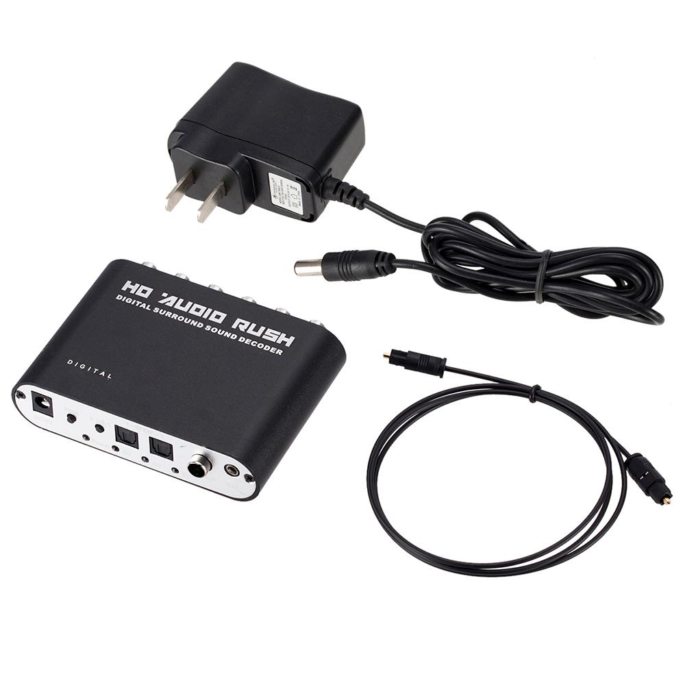 5.1 kênh Kỹ Thuật Số Sang Analog Âm Thanh Nổi AC3 Bộ Chuyển Đổi Âm Thanh Quang Học SPDIF Đồng Trục Aux 6 RCA Bộ Giải Mã Âm Thanh Khuếch Đại