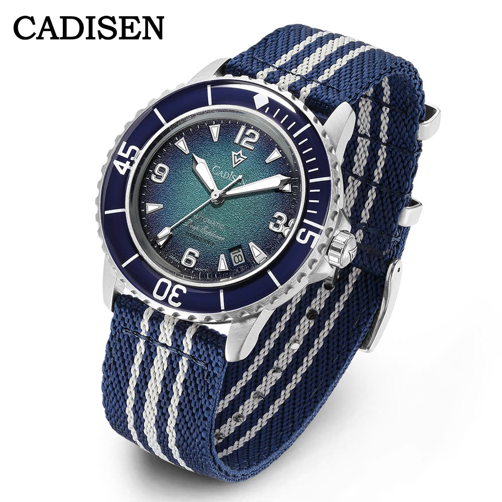 Đồng Hồ Nam Cadisen C8239M3 Chính Hãng Full Box Chống Nước Kính Chống Xước Dây Vải BH 2 Năm Máy Cơ