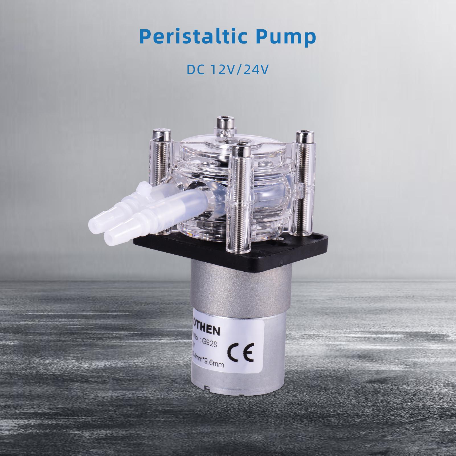 GROTHEN DC 24V Peristaltic Pump with Silicone Tubing High Flow Water Liquid Pump Dosing Vacuum Pump Self-Priming