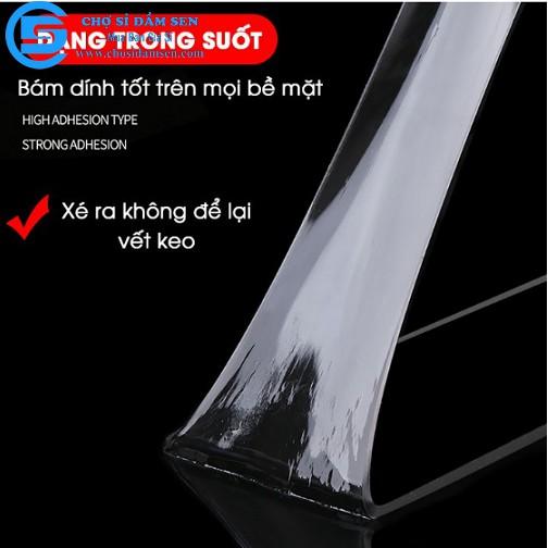 1 cuộn băng keo 2 mặt trong suốt chất liệu silicon siêu dính keonano