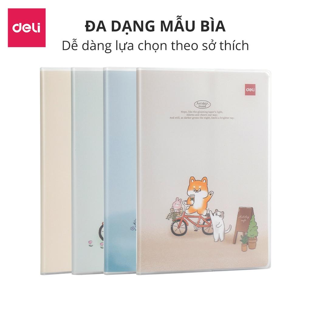 Sổ Tay Ghi Chép Bìa Bọc Nhựa Dán Gáy Khổ 16K 144 Trang Deli - Phù Hợp Làm Sổ Kế Hoạch Planner, Nhật Kí, Tập Vở Ghi Chép Bullet Journal - EN306 EN309 EN316