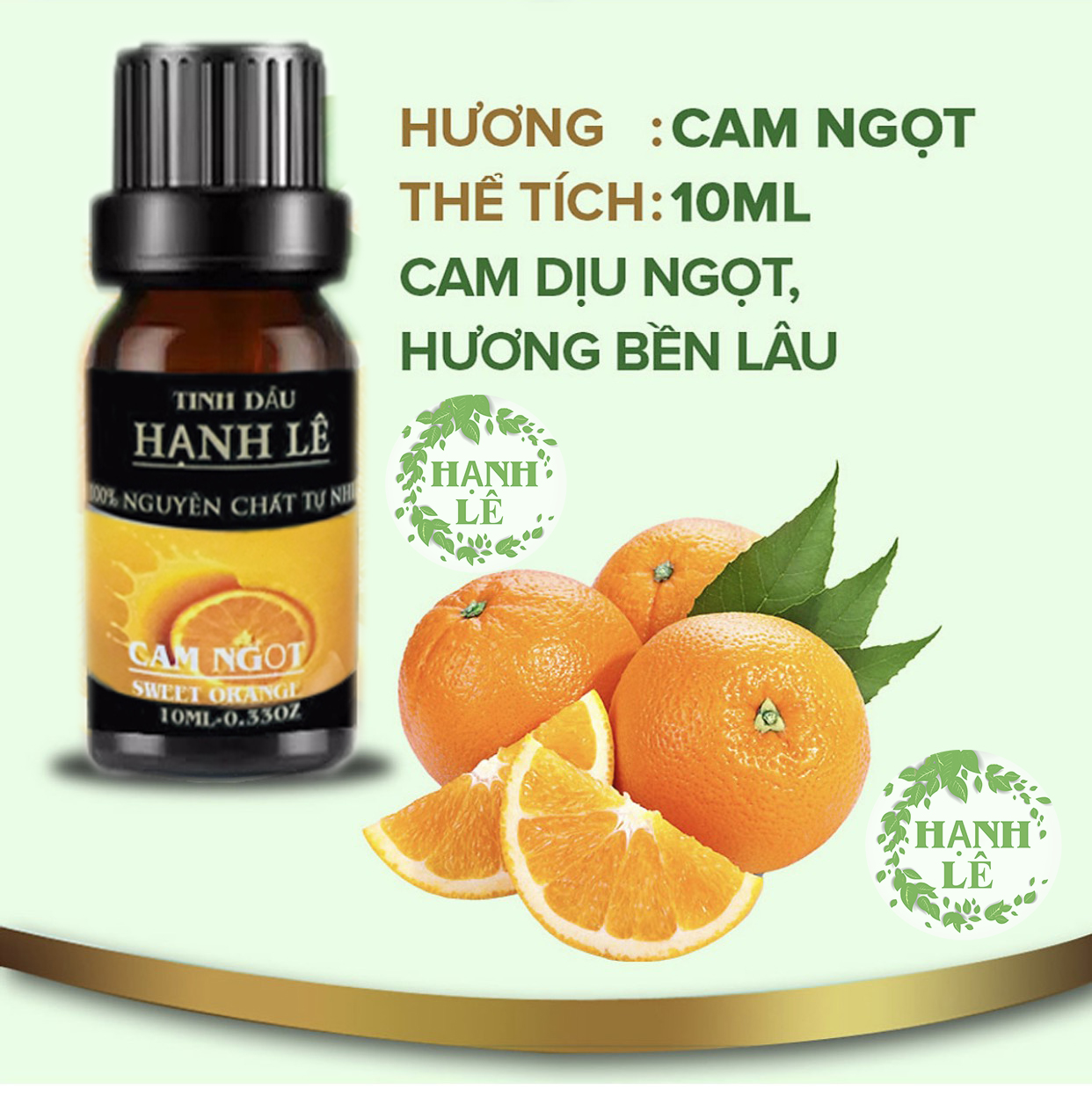 6 CHAI TINH DẦU 100% NGUYÊN CHẤT TỪ THIÊN NHIÊN (10ML): BẠC HÀ - QUẾ - CHANH SẢ - OẢI HƯƠNG - CAM NGỌT - TRÀ XANH