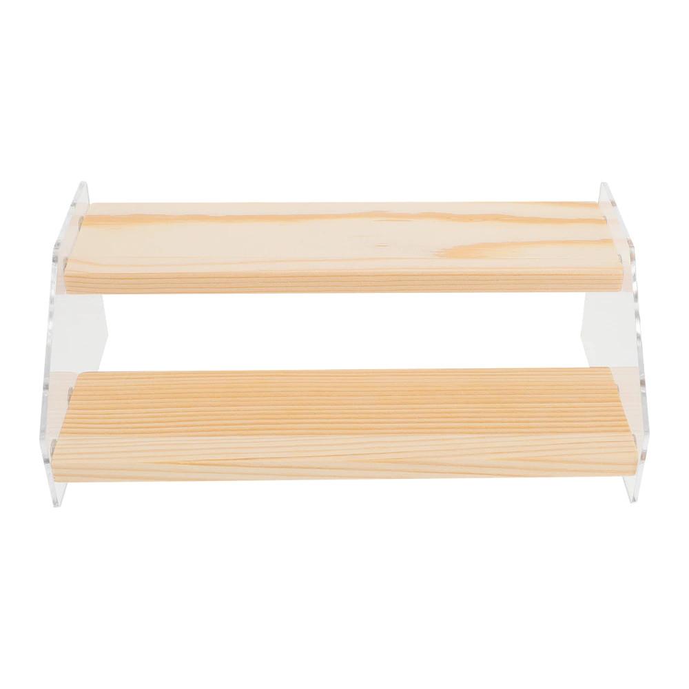 Kệ mica mặt gỗ trưng bày 20x10x5cm ( DxRxC ), Dày 1cm mỗi tầng - nhiều kích thước - Gỗ