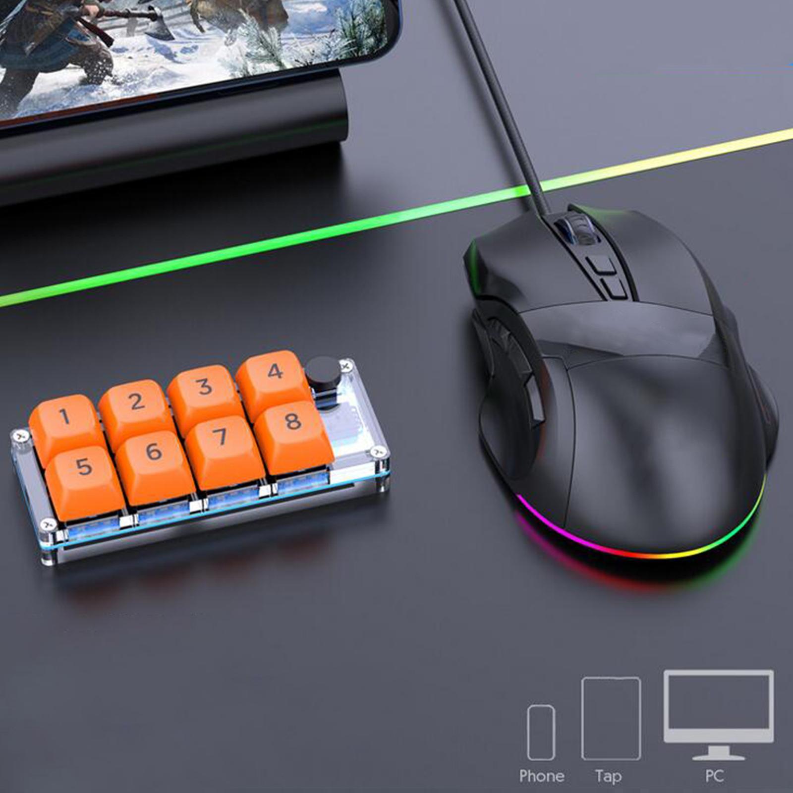 Mechanical Gaming Keyboard 8 Keys Wired Mechanical Keyboard PC Accessories Hot Swappable Easy to Program Programming Pad Keypad