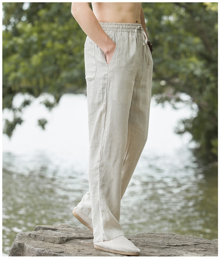 quần nam đũi linen đi biển