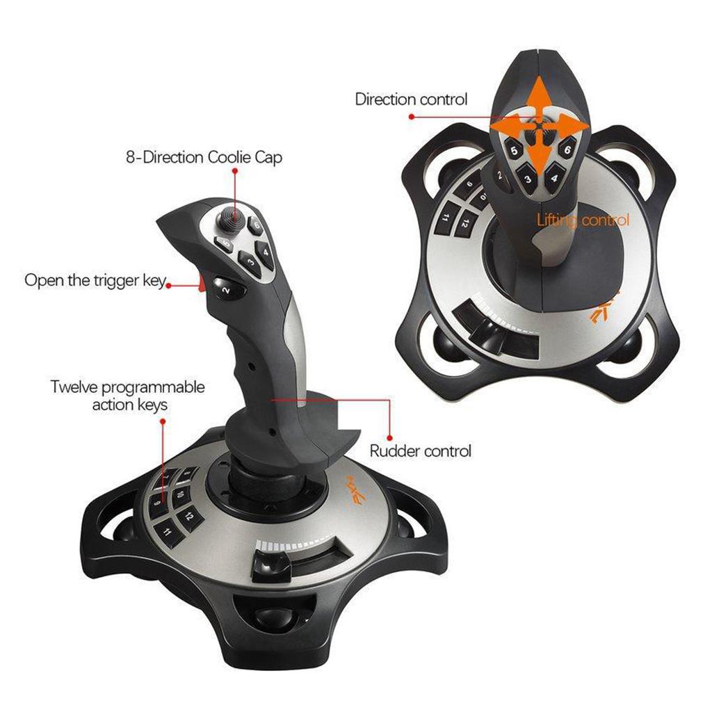 PC Joystick Flight Simulator Gaming Controller USB Wired