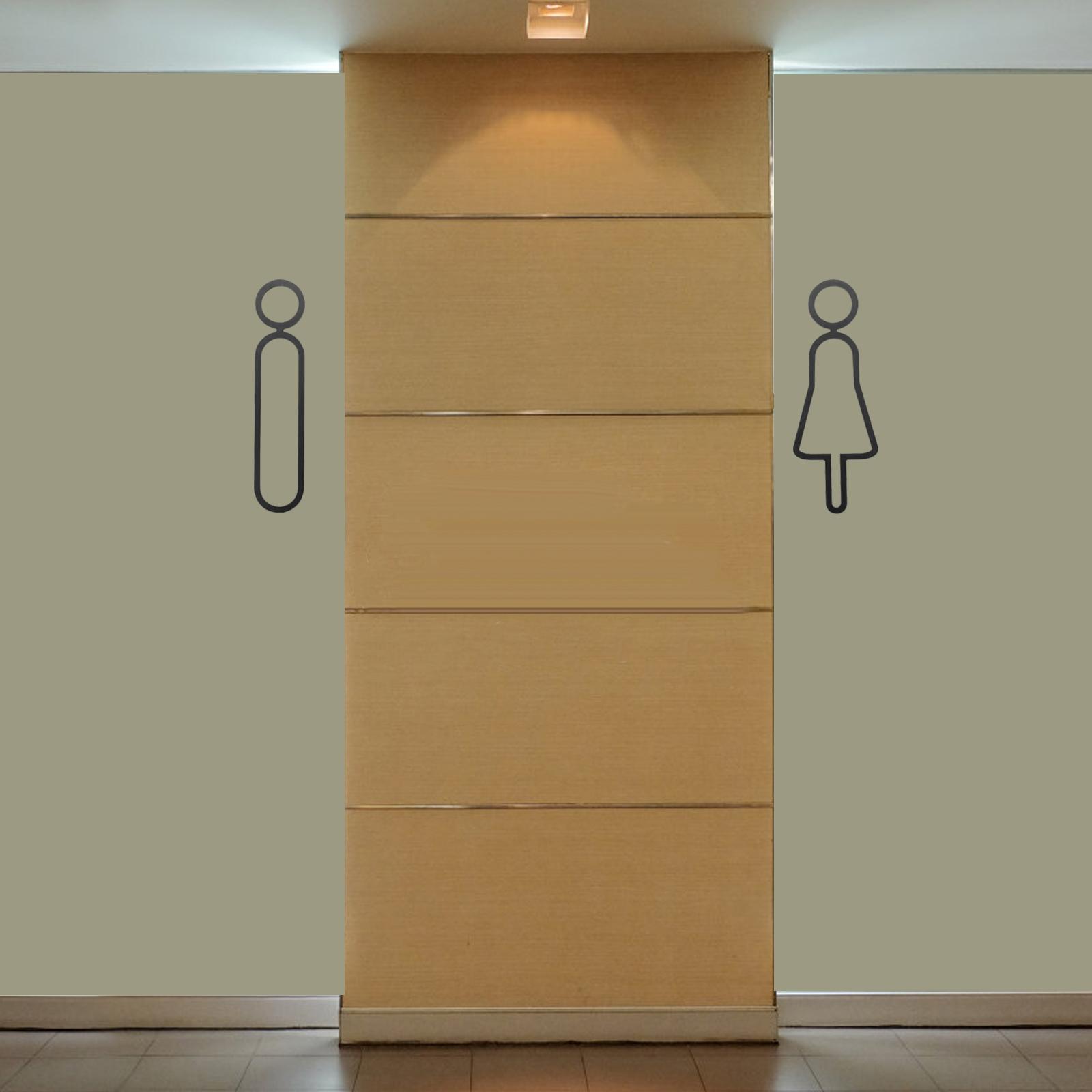 2x Toilet Signs Wall Door Signage Modern Decorations Acrylic Toilet Door Sign