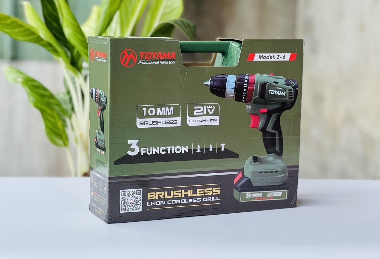 MÁY KHOAN DÙNG PIN 21V 10mm TOYAMA Z-6 - HÀNG CHÍNH HÃNG