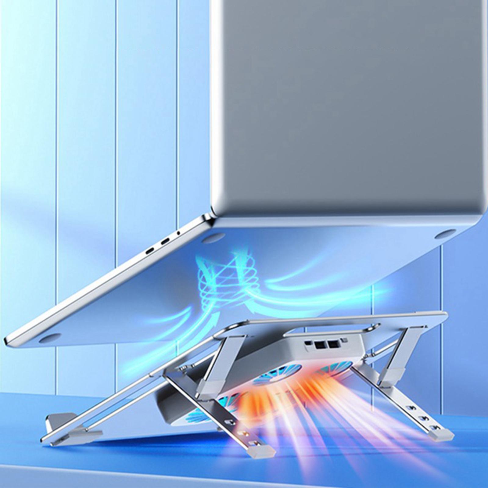 Laptop Stand with Cooling Fan Notebook Riser Aluminum Alloy for Notebook