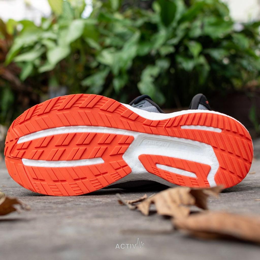 Giày Chạy Bộ Nam Saucony Triumph 19 WIDE - Alloy/Fire - Xám Đỏ