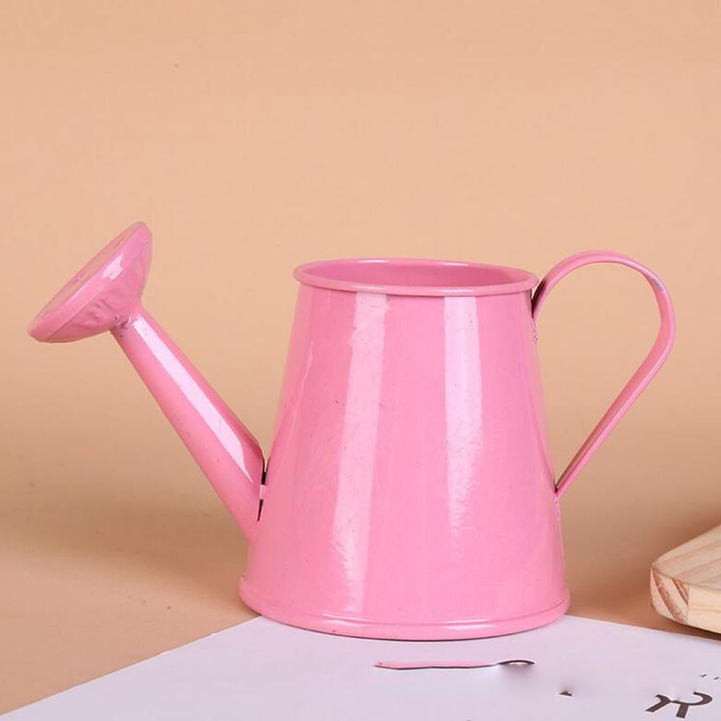 3pcs Pastoral Style Colorful Metal Tin Flower Pot Mini Bonsai Watering Can Pot