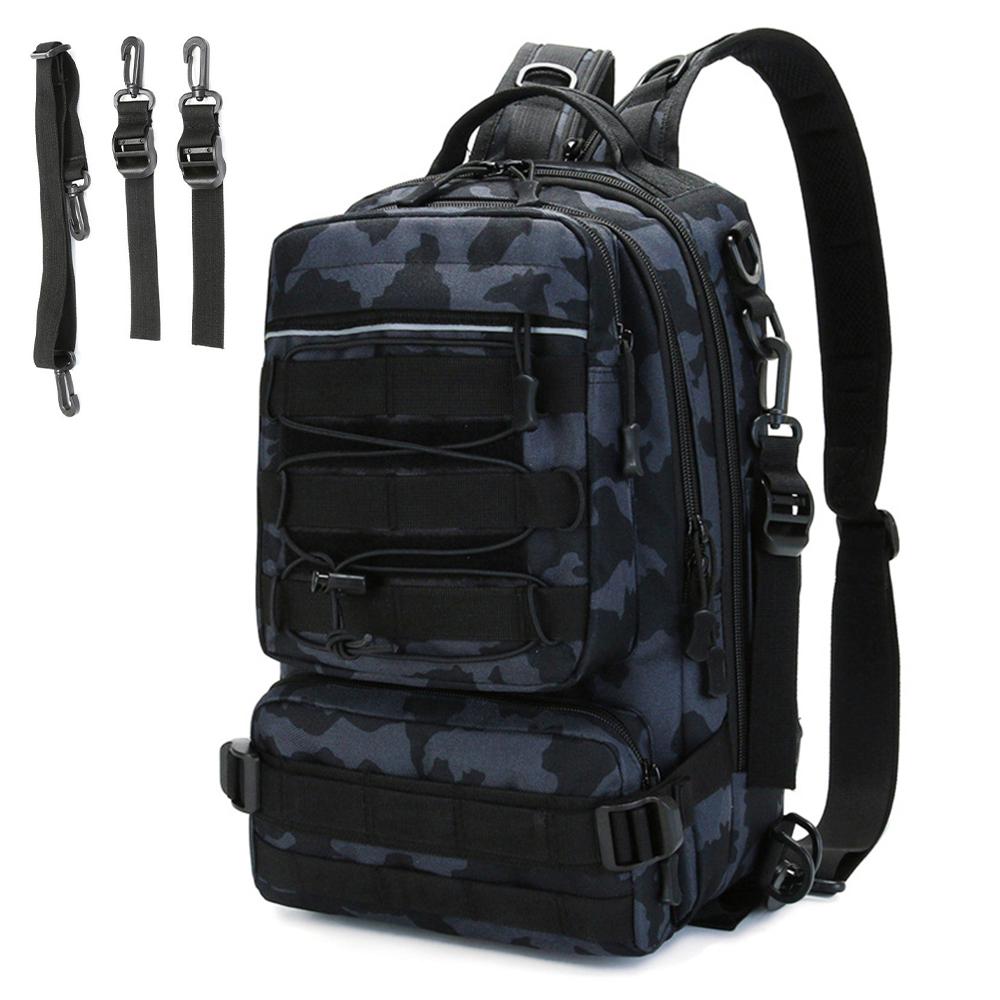 Fishing Tackle Backpack Storage Bag Outdoor Shoulder Backpack Water-Resistant Fishing Gear Bag Cross Body Sling Bag