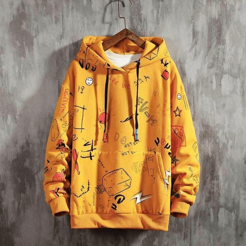 Áo hoodies form to y hình UNISEX HOẠ TIẾT