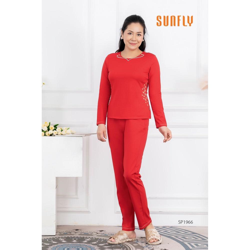 SP1966 ĐỒ BỘ MẶC NHÀ COTTON ÁO DÀI QUẦN DÀI