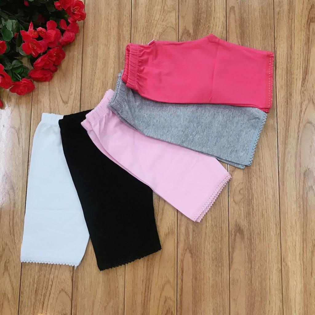 (VẢI XUẤT XỊN) SET 5 QUẦN LEGGING TRƠN/QUẦN TRƠN THUN COTTON 4 CHIỀU CHO BÉ GÁI 9-41KG