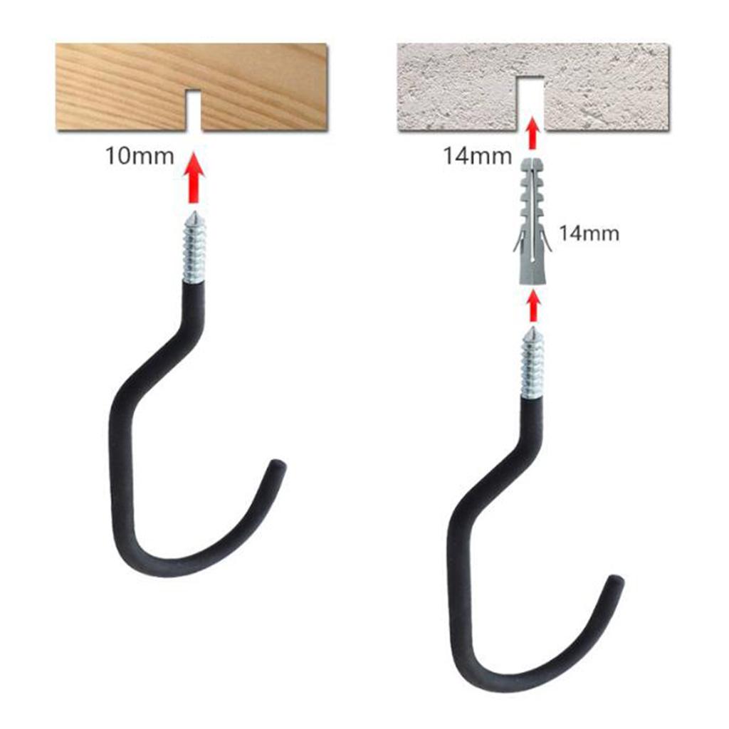 Black Wall Mounted Bike Hook Storage Brackets Garage Parking Racks