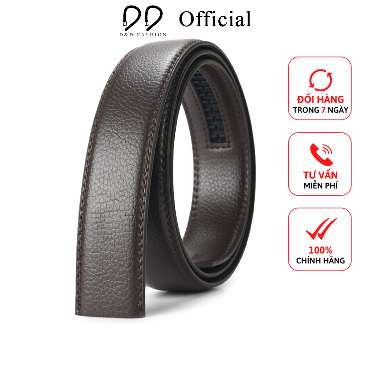 Dây rời thắt lưng nam có đường ray dùng cho khóa tự động D&D Fashion