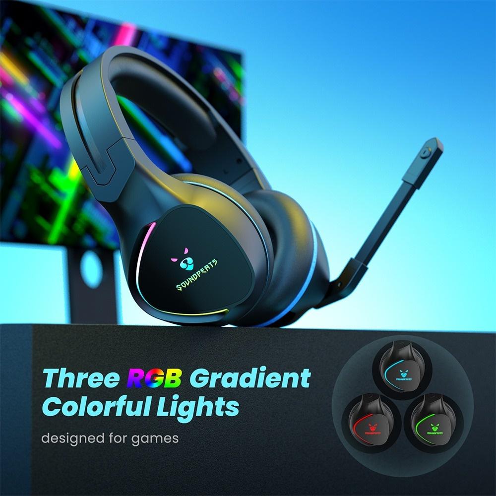 Tai nghe Gaming chụp tai SoundPEATS G1 đèn Led Radient, Micro xoay 90 độ, Âm thanh sống động - Hàng Chính Hãng