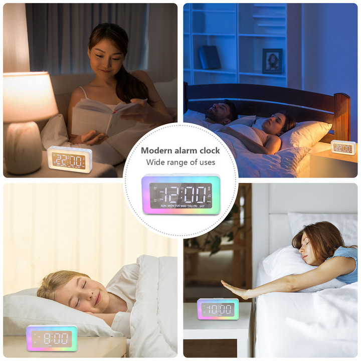 Đồng Hồ Để Bàn Báo Thức SZELAM MultiAlarm Clock Kiêm Đèn Ngủ 8 Chế Độ LED - Home Decor Furniture