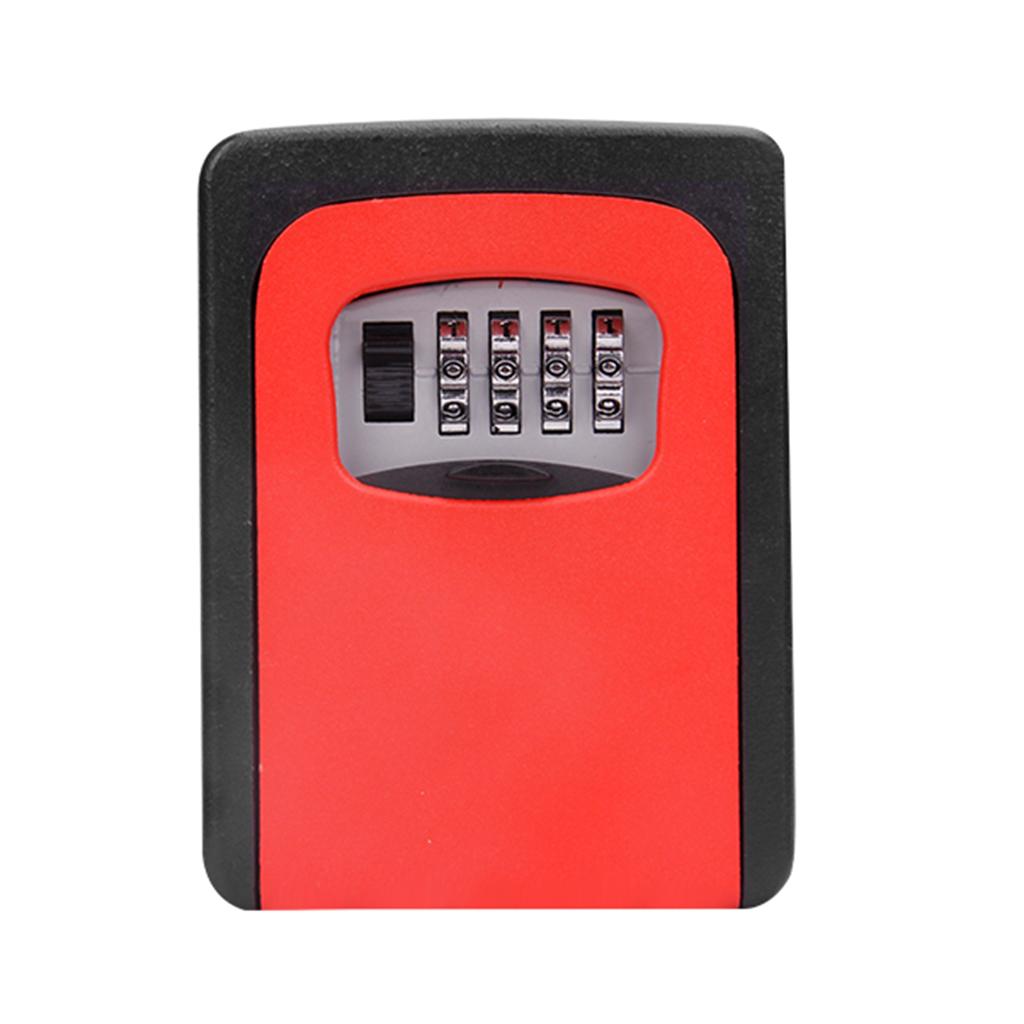 Outdoor Security Key Storage Lock Box Case Wall Mount Holder Password Red